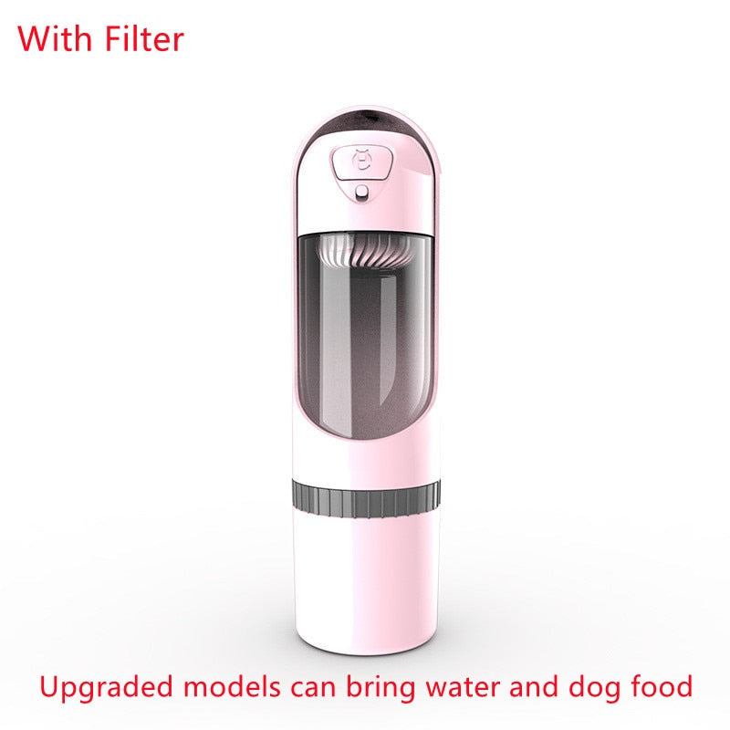 Portable Dog Water Bottle Drinking Bowls for Dog Feeding Water Dispenser Pet Activated Carbon Filter Bowl Outdoor Dog Feeder