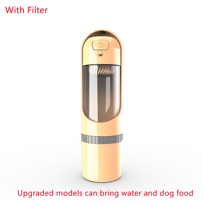 Portable Dog Water Bottle Drinking Bowls for Dog Feeding Water Dispenser Pet Activated Carbon Filter Bowl Outdoor Dog Feeder