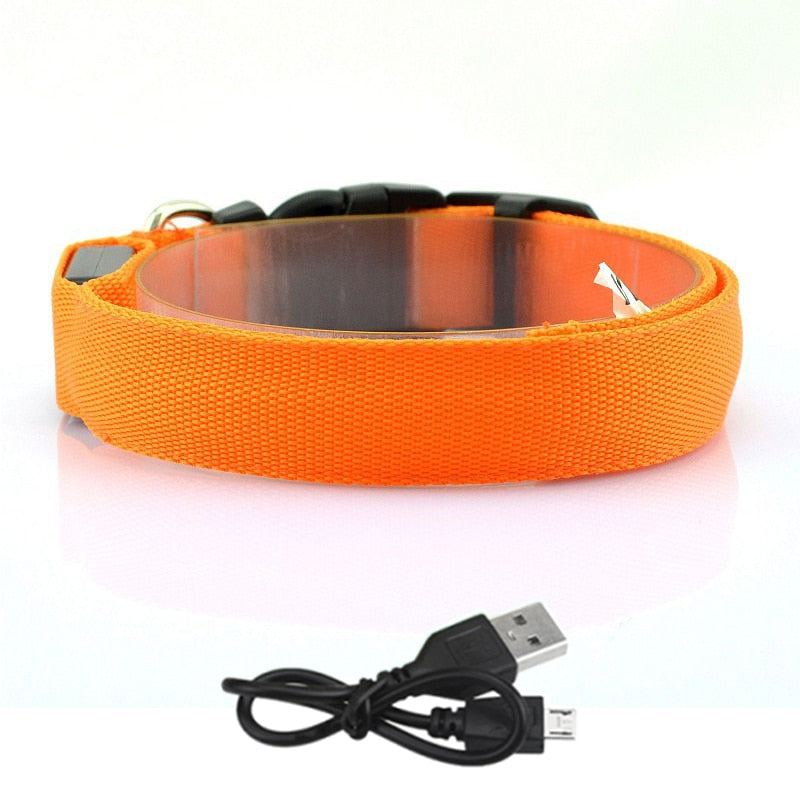 Adjustable LED Dog Collar Glowing Anti-lost Night Safety Pet Luminous Collar Flashing Necklace for Small Medium Large Dogs Cat